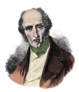 Portret Charlesa Fouriera (1772 - 1837), francuskiego teoretyka socjalizmu. Rycina XIX wieku. autorstwa Unknown artist