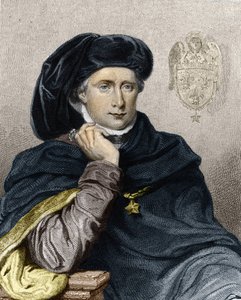 Portret Karola VI Ukochanego lub Fou (1368 - 1422), króla Francji - w Histoire des Français autorstwa Lavallée, rycina, sd. autorstwa Unknown artist