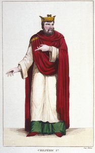 Portret Chilperica I (539 - 584), grawer króla Neustrii 1830 autorstwa Unknown artist
