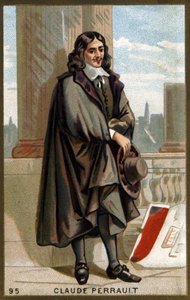 Portret Claude Perrault (1613 - 1688) Francuski architekt, lekarz i fizyk. Chromolitografia XIX wieku. autorstwa Unknown artist