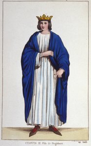 Portret Clovis II (? - 657), grawer króla Neustrii, Burgundii i Austrazji z 1830 roku autorstwa Unknown artist