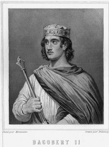 Portret Dagoberta II (? -?), Króla Austrazji - w „Histoire des Français” Lavallée, rycina, sd. autorstwa Unknown artist