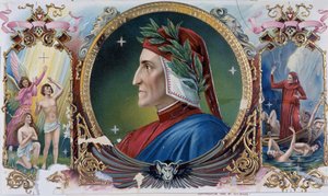 Portret Dantego - Etykieta na pudełko po cygarach, koniec XIX wieku autorstwa Unknown artist