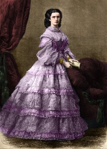 Portret Elżbiety de Wittelsbach (1837-1898) (sissi), cesarzowej Austrii (1854-1898) i królowej Węgier (1867-1898), z domu księżnej Baviere. (IMPRESS ELISABETH Z AUSTRII). Rycina z 1864 r. Zbiory prywatne. autorstwa Unknown artist