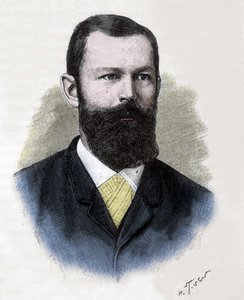 Portret Emila Hermanna Fischera (1852-1919). Niemiecki chemik. autorstwa Unknown artist