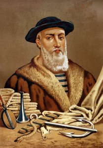 Portret Fernanda de Magellana. w języku portugalskim Fern¿o de Magalh¿es Portugalski nawigator (1480 do 1521). po sławnych mężczyznach i kobietach. Barcelona 1877. autorstwa Unknown artist