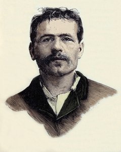 Portret Francois Claudius Koenigstein (1859-1892), francuskiego anarchistycznego działacza terrorystycznego. Rycina XIX wieku autorstwa Unknown artist