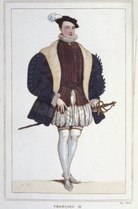 Portret Francois II (1544 - 1560), grawerowanie króla Francji z 1830 r autorstwa Unknown artist