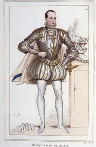 Portret Francois II (1544 - 1560), grawerowanie króla Francji z 1830 r autorstwa Unknown artist