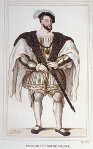 Portret Franciszka I (1494 - 1547) Rycina z 1830 r. autorstwa Unknown artist