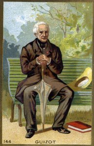 Portret François Guizota (1787 - 1874) Francuskiego polityka i historyka. Chromolitografia XIX wieku. autorstwa Unknown artist