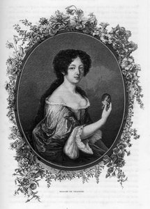 Portret Gabrielle de Rochechouart de Mortemart, markizy de Thianges (1633-1693), francuskiej arystokratki - Grawerowanie z 1862 r. w „Królowych świata” naszych pierwszych pisarzy. Książka wydana pod kierunkiem J.G.D. ARMEGENGUDA. autorstwa Unknown artist