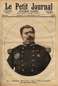 Portret generała Leopolda Davouta, księcia Auerstaedt (1829-1904), szefa sztabu Armii Francuskiej, który brał udział w katastrofie wojny francusko-pruskiej (1870) Napoleona III (1808-1873). Grawer w „Le petit journal”” 17.09.1891. Selva za autorstwa Unknown artist