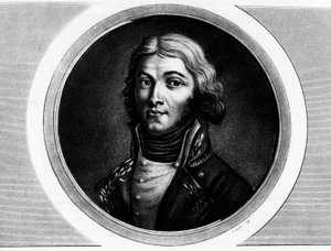 Portret generała Louisa Lazare Hoche (1768-1797). Grawer w „”Kompletny zbiór obrazów historycznych rewolucji francuskiej, w trzech tomach.””” 1804. autorstwa Unknown artist