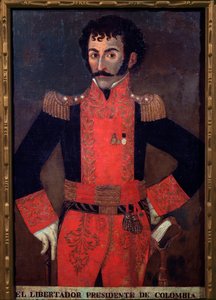 Portret generała Santandera, kolumbijskiego wojska i męża stanu (olej na płótnie) autorstwa Unknown artist