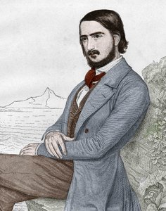 Portret Georgesa (Georga) Herwegha (1817-1875) niemieckiego poety, na podstawie obrazu C. HITZA. autorstwa Unknown artist