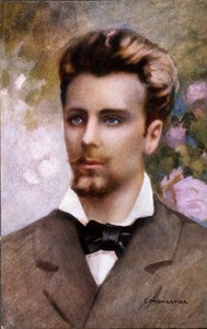 Portret Guglielmo Oberdana (1858-1882), pocztówka wg obrazu C. Monestiera. autorstwa Unknown artist