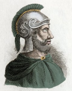 Portret Hamilcara Barca (lub Barcas) (około 275-228 pne), męża stanu i generała Kartaginy, założyciela dynastii Barcidów i ojca Hannibala. Rycina XIX wieku. autorstwa Unknown artist