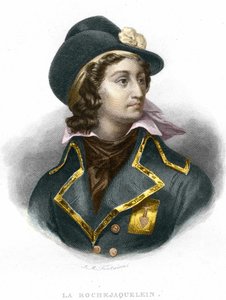 Portret Henri du Vergier, hrabiego La Rochejaquelein (lub Verger de La Rochejacquelein) (1772-1794), grawerowanie General Vendeen z 1854 roku autorstwa Unknown artist