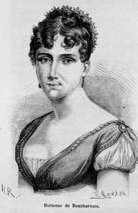 Portret Eugenie Hortensy Cecile de Beauharnais, królowej Holandii (1783-1837), córki Josephine de Beauharnais i wicehrabiego Alexandre de Beauharnais – w „L’Histoire de France” Henri Martina autorstwa Unknown artist