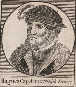 Portret Hugues I Capet (ok. 941 - 996), księcia Francji ówczesnego króla Francji - Portret Hugues I Capet (c941-996), króla Francji - rycina z „Instruction sur l