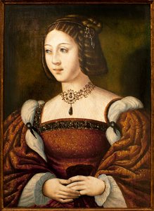 Portret Izabeli Portugalskiej (1503-1539) - Obraz anonimowego mistrza sd ok. 1526, olej na desce 40 x 29 cm, połowa XVI w. (Portret Izabeli Portugalskiej pędzla nieznanego mistrza, olej na desce, środek XVI wieku) - Muzeum An autorstwa Unknown artist