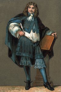 Portret Jeana Baptiste Poquelina dit Moliere (1622-1673) Chromolitografia ok. 1890 r. autorstwa Unknown artist