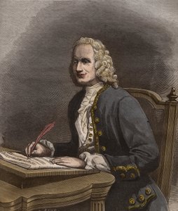 Portret Jean Philippe Rameau (1683-1764) - Portret Jean-Philippe (Jean Philippe) Rameau (1683-1764), francuskiego kompozytora - rycina w słynnym tygodniku „La musique populaire”” - 1882 autorstwa Unknown artist
