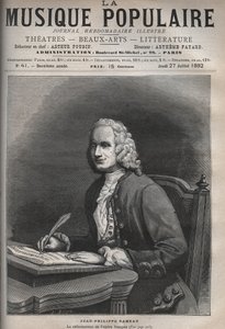 Portret Jean Philippe Rameau (1683-1764) - Portret Jean-Philippe (Jean Philippe) Rameau (1683-1764), francuskiego kompozytora - rycina w słynnym tygodniku „La musique populaire”” - 1882 autorstwa Unknown artist