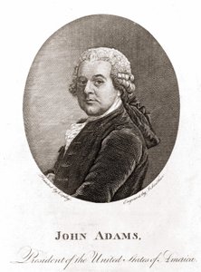 Portret Johna Adamsa (1735 - 1826), 2. prezydenta Stanów Zjednoczonych (1797 - 1801). Grawerowanie sd. 19 wiek. autorstwa Unknown artist