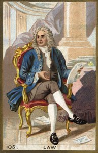 Portret Johna Lawa (1671-1729), szkockiego finansisty. XIX-wieczna chromolitografia. autorstwa Unknown artist