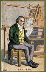 Portret Josepha Marie Jacquard (1752-1834), francuskiego mechanika, wynalazcy krosna. Chromolitografia z końca XIX wieku. autorstwa Unknown artist