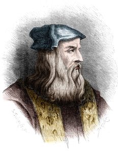 Portret Leonarda de Vinci (Leonardo da Vinci) (1452-1519), włoskiego malarza. autorstwa Unknown artist