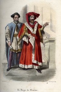 Portret Leonarda Loredana (Loredano) (1436-1521), doża Republiki Weneckiej. Rycina z 1842 roku w „Histoire des Popes” Maurice