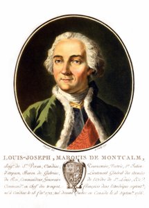 Portret Ludwika Józefa, markiza Montcalm z Saint-Véran (1712-1759). Francuski generał, zginął, próbując bronić Quebecu przed Anglikami. Rycina XIX wieku. autorstwa Unknown artist