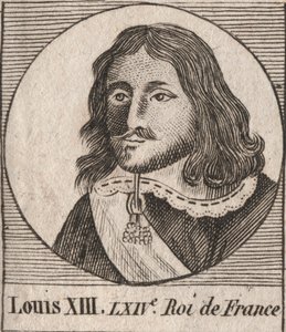 Portret Ludwika XIII Sprawiedliwego (1601-1643) Król Francji - Ludwik XIII, Król Francji od 1610 do 1643 - grawer z „Instruction sur l