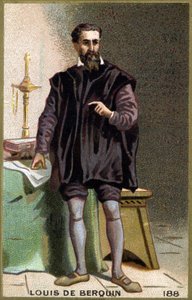 Portret Ludwika de Berquin (1485 - 1529), rycerza i humanisty. Chromolitografia XIX wieku. autorstwa Unknown artist