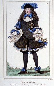 Portret Ludwika de France, księcia Burgundii (1682 - 1712) zwanego „Wielkim Delfinem”. Grawerowanie z 1830 roku. autorstwa Unknown artist