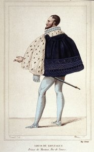 Portret Ludwika de Gonzague, księcia Mantui, teraz przez małżeństwo w 1565 z Henriette de Cleves, nowym księciem Nevers. grawerunek z 1830 autorstwa Unknown artist