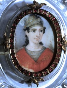 Portret Marii Garcii zwanej śpiewaczką Malibran (1808-1836). Anonimowa miniatura z XIX wieku. autorstwa Unknown artist