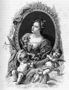 Portret Marie-Madeleine (Marie Madeleine) de La Vieuville, hrabina de Parabere (1693-1750) - Grawerowanie z 1862 r. w „Królowych świata” naszych pierwszych pisarzy - Opublikowane pod kierunkiem JGD Armandaud autorstwa Unknown artist