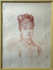 Portret Marie Alexandrine Henriette Dumas Davy de la Pailleterie dit Colette (1860-1907), córki Alexandre Dumas Jr. (1824-1895)” Anonimowy rysunek. 1878 Villers-Cotterets. Muzeum Aleksandra Dumasa autorstwa Unknown artist