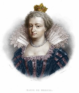 Portret Marii Medycejskiej (1573-1642), żony Henryka IV i matki Ludwika XIII. Grawerowanie z 1836 autorstwa Unknown artist