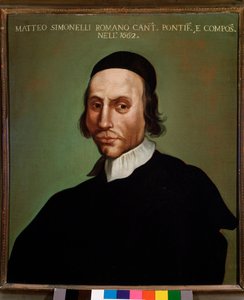 Portret Matteo Simonelli (1618-1696) włoskiego kompozytora Anonimowy obraz. 1662. Bolonia, Muzeum Miejskie autorstwa Unknown artist