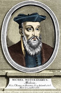 Portret Michela Nostradamusa, lekarza i astrologa, nie miał Saint Remy de Provence (Saint-Remy-de-Provence) 14/12/1503 i zmarł 02/07/1566. Rycina z XVII wieku. autorstwa Unknown artist