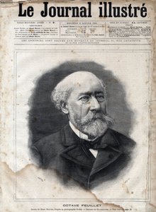 Portret Octave Feuillet (1821-1890), francuskiego powieściopisarza, dramaturga i naukowca - Grawerowanie w „Le journal illustrious”” z 1891 r. autorstwa Unknown artist