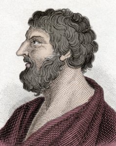 Portret Pittacosa z Mytilene Greckiego męża stanu (650-570 pne) (Pittacus of Mytilene). Grawerowanie XIX wieku. autorstwa Unknown artist