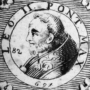 Portret papieża Leona II (682-683). autorstwa Unknown artist