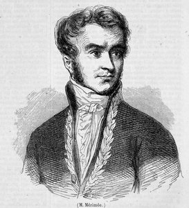 Portret Prospera Merimee. Grawerowanie z XIX wieku. autorstwa Unknown artist
