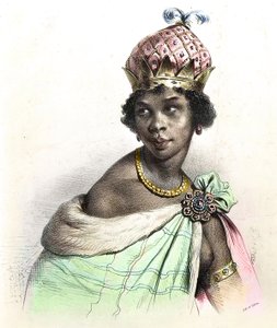Portret królowej Anny Nzinga lub Ana de Sousa Nzinga Mbande - Anna Nzinga, Ana de Sousa Nzinga Mbande lub Njinga Mbandi - Nzinga du Ndongo et Matamba - „” Ginga, a Rainha Quilombola de Matamba e Angola” autorstwa Unknown artist